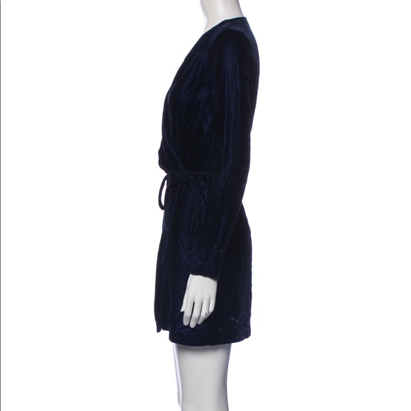 Opening Ceremony- Callipygian Navy Velvet Tie Wrap Dress XS - Picture 2 of 7